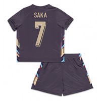 Camiseta Inglaterra Bukayo Saka #7 Segunda Equipación Replica Eurocopa 2024 para niños mangas cortas (+ Pantalones cortos)